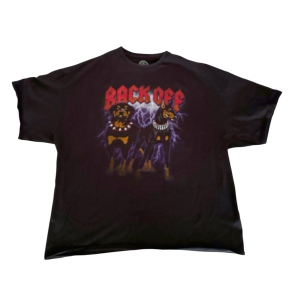 DOM “Back Off” Graphic Dog Tee Black Mens Unisex Size 3XL Streetwear Grunge - Picture 1 of 6